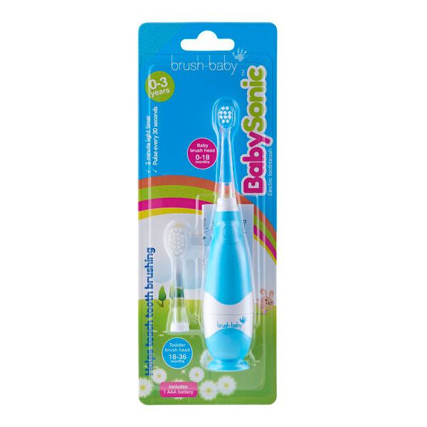 Звуковая зубная щетка для детей от 0 до 3 лет синяя, 1 шт. Brush-Baby Babysonic — фото 2