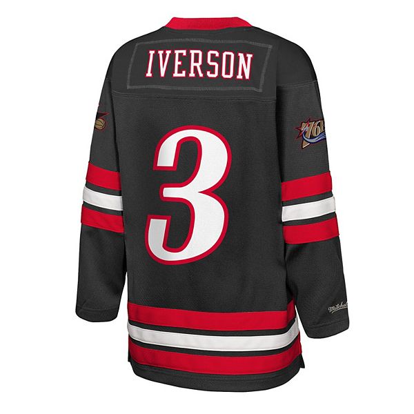 Хоккейная футболка Youth Allen Iverson Philadelphia 76ers Maxxed Out 20 черная Mitchell & Ness — фото 4