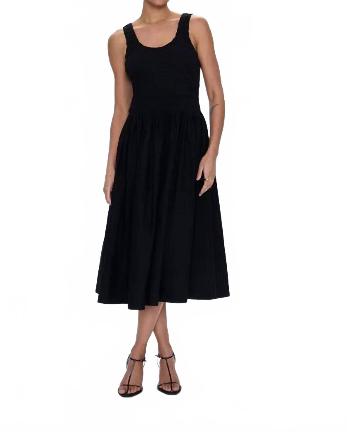 

Алессия Платье с заниженной талией и буфами в черном цвете PISTOLA