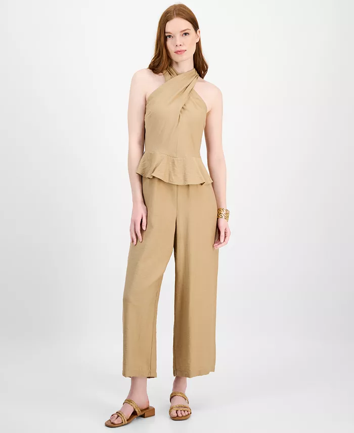 

Женский комбинезон Peplum Halter с запахом Tommy Hilfiger, коричневый/бежевый