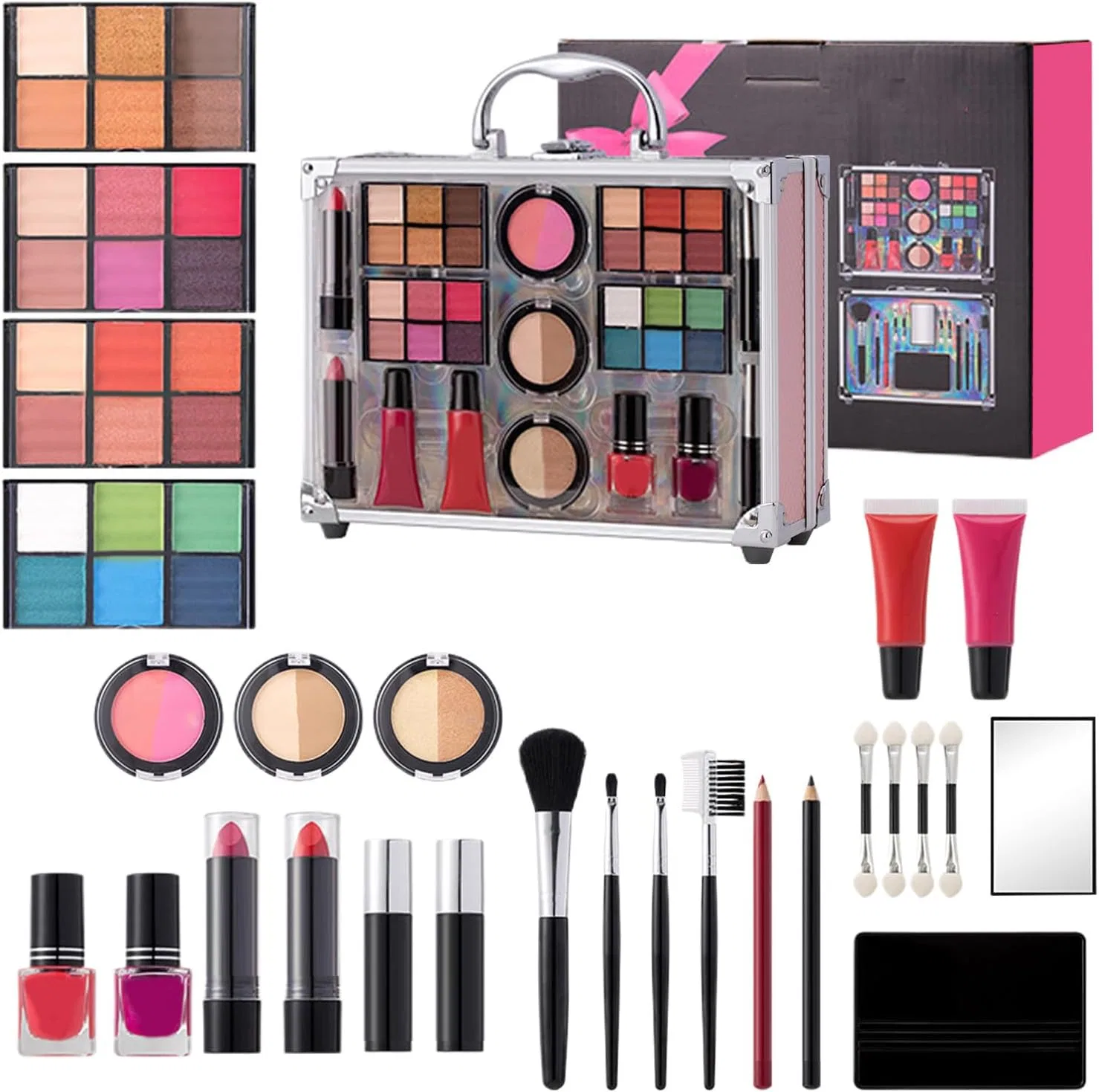 Набор косметики с кейсом водостойкий, розовый
