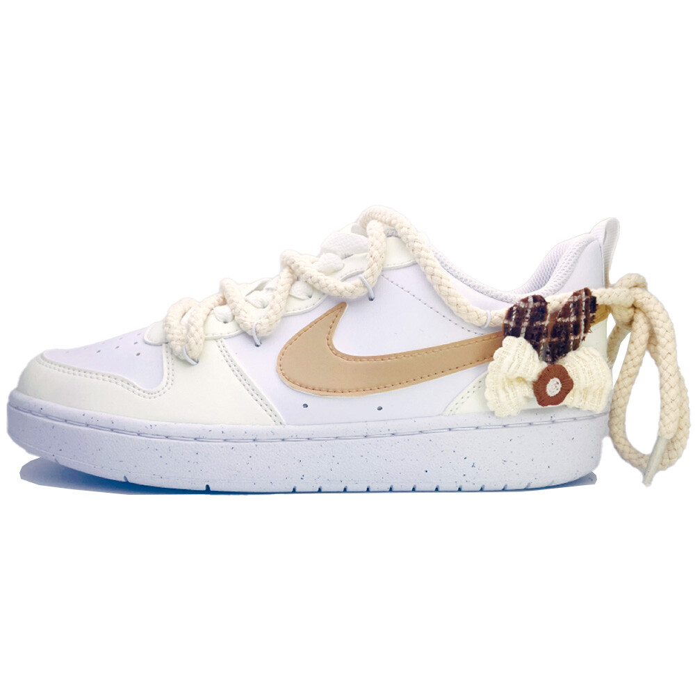 

Кроссовки Nike Court Borough Skateboarding Shoes Women's Low-top Light Khaki, цвет Off White