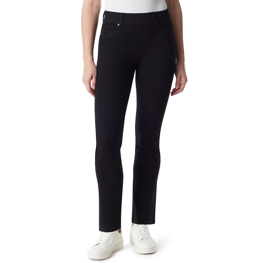 

Джинсы без застежки Petite Gloria Vanderbilt с эффектом форм, цвет Black Rinse