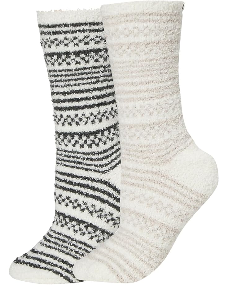 

Женские носки Barefoot Dreams Cozychic Checkered Stripe, Dark Moss Stone Multi