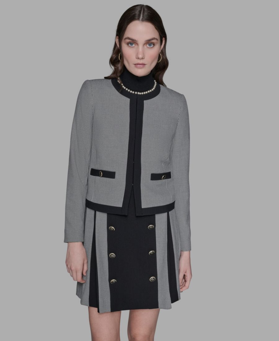 

Женская клетчатая куртка в рамке KARL LAGERFELD PARIS, Black/soft White