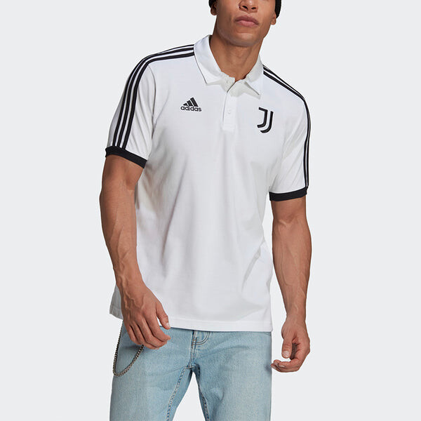 Футболка 21-22 season juventus soccer/football casual training short sleeve polo shirt white Adidas, белый — фото 2