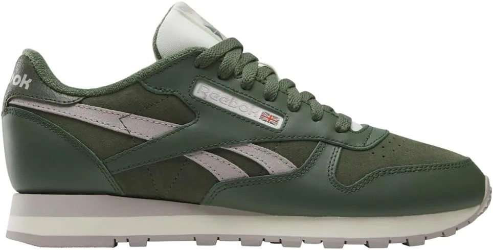 Кроссовки Reebok Unisex Adult Classic Leather V1, зеленый/серый/зеленый