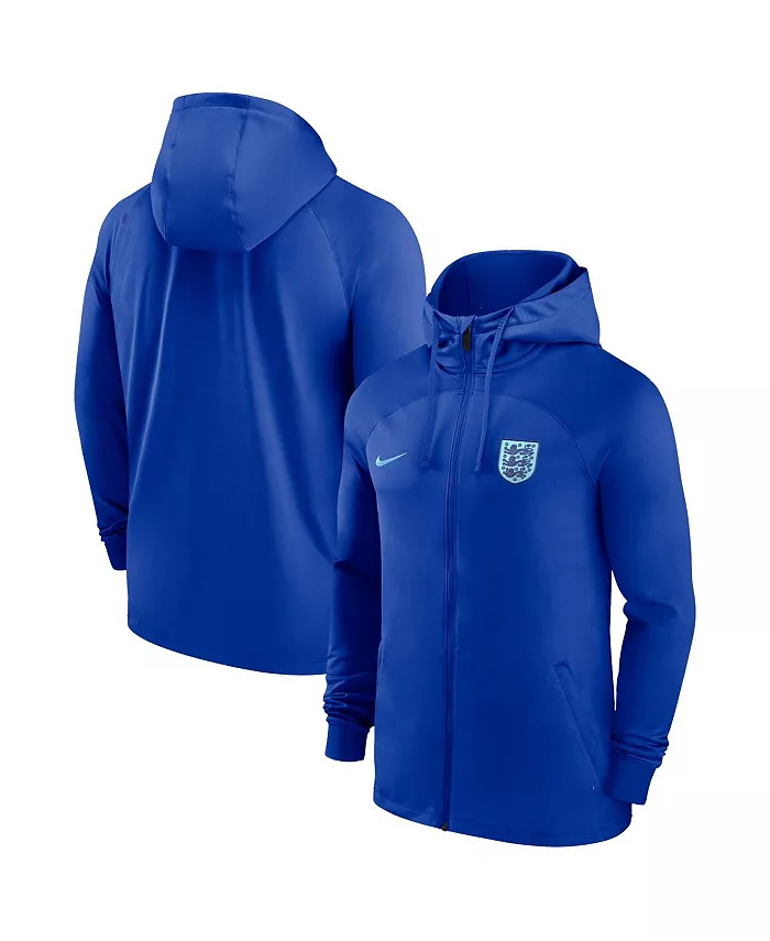 

Мужская синяя толстовка с капюшоном England National Team Strike реглан на молнии Nike
