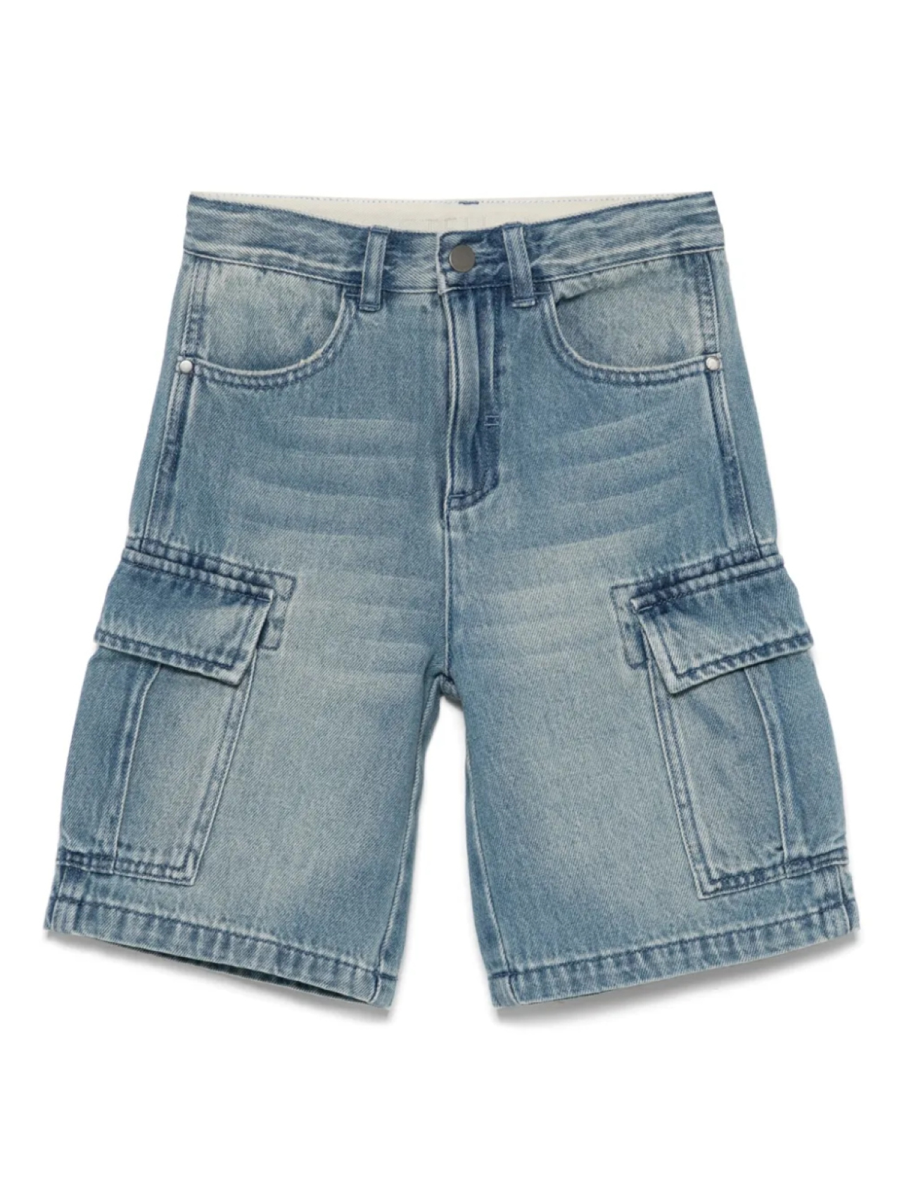 

Джинсовые шорты с нашивкой-логотипом Stella McCartney Kids, синий