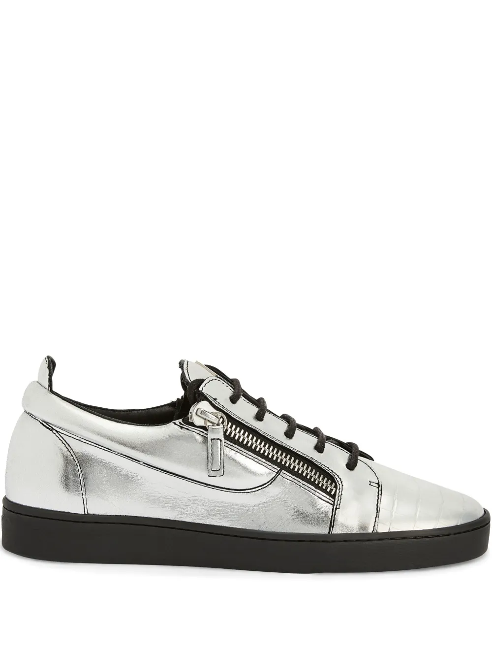 

Кроссовки Frankie с эффектом металлик Giuseppe Zanotti, серебяный