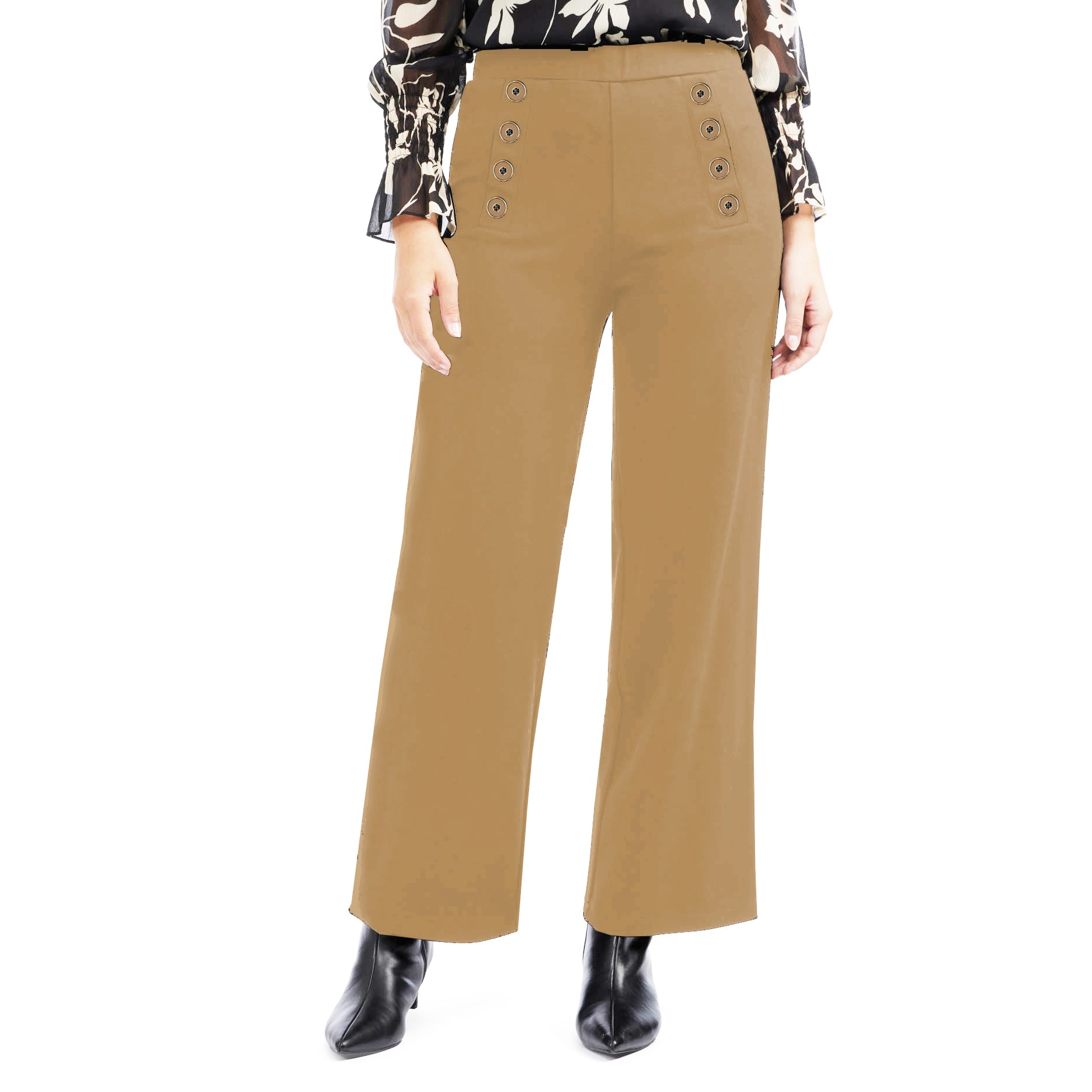 

Женские брюки Ellen Tracy с широкими штанинами и застежкой на пуговицы, коричневый