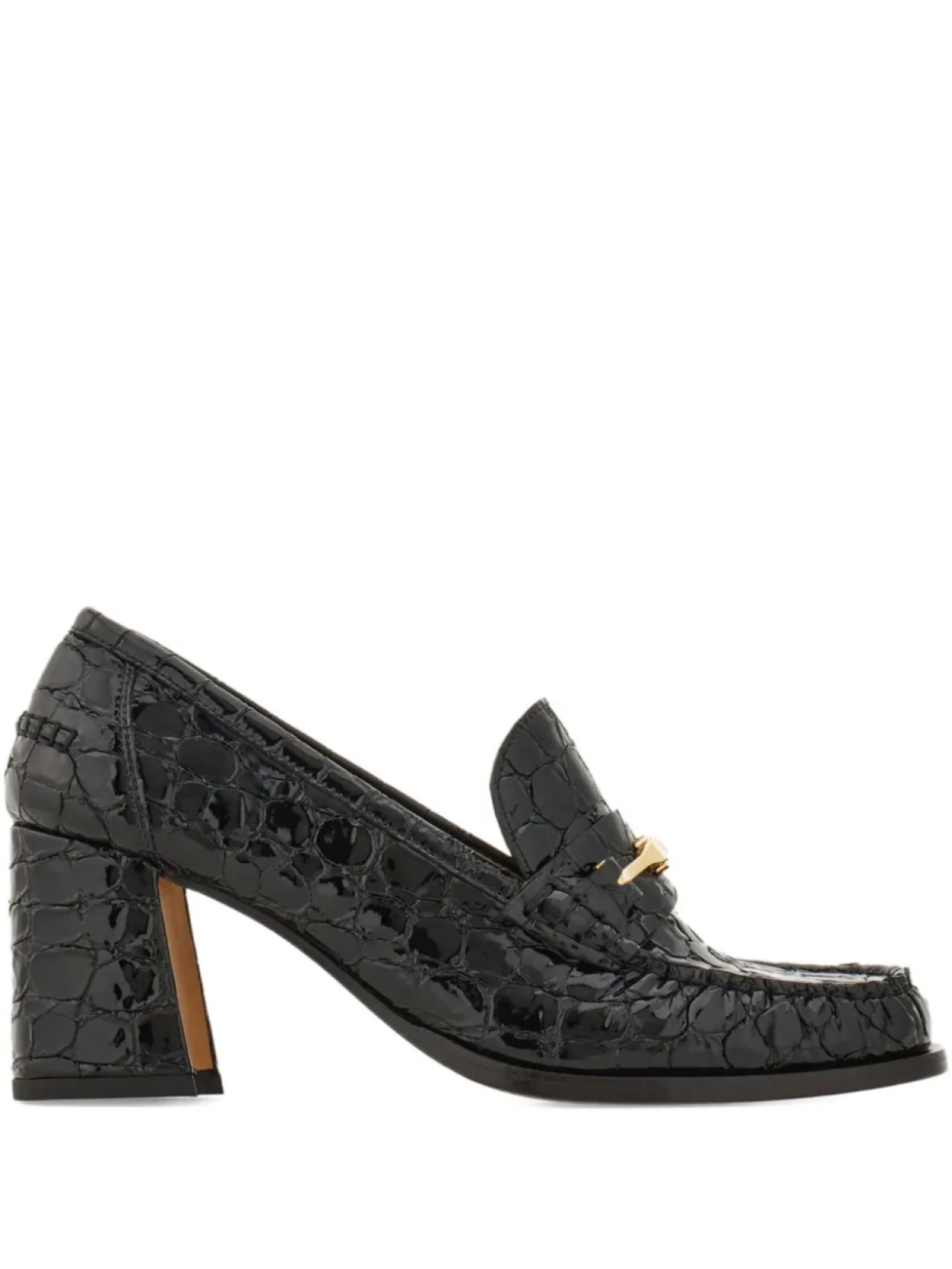 Ferragamo лоферы на каблуке, черный