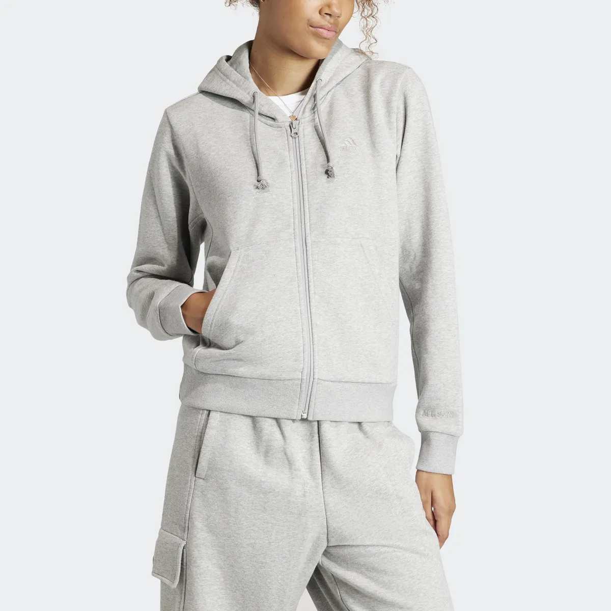 

Толстовка Adidas Sportswear с капюшоном "W ALL SZN FZ HD", серый