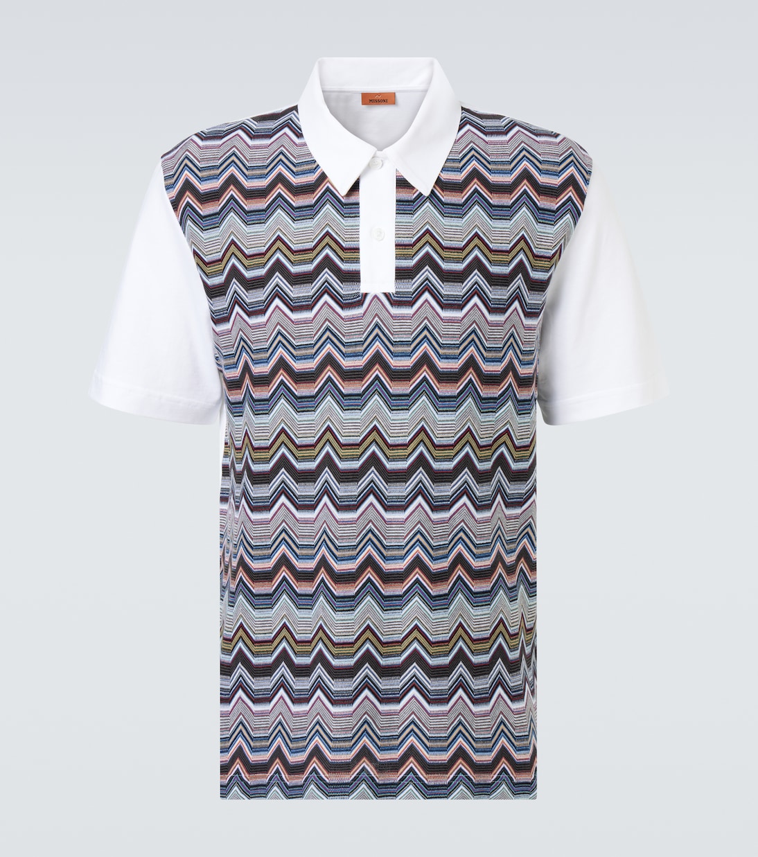

Хлопковая поло с зигзагообразным узором Missoni, White Base And Multicolor