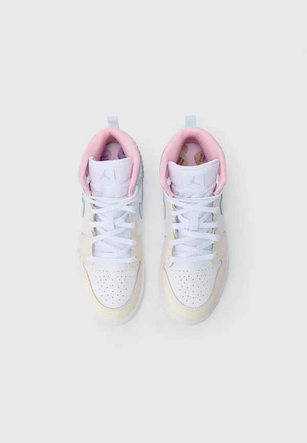 Jordan 1 mid унисекс высокие кроссовки Jordan, Half Blue/Pale Ivory/White/Med Soft Pink/Vapor Green — фото 4