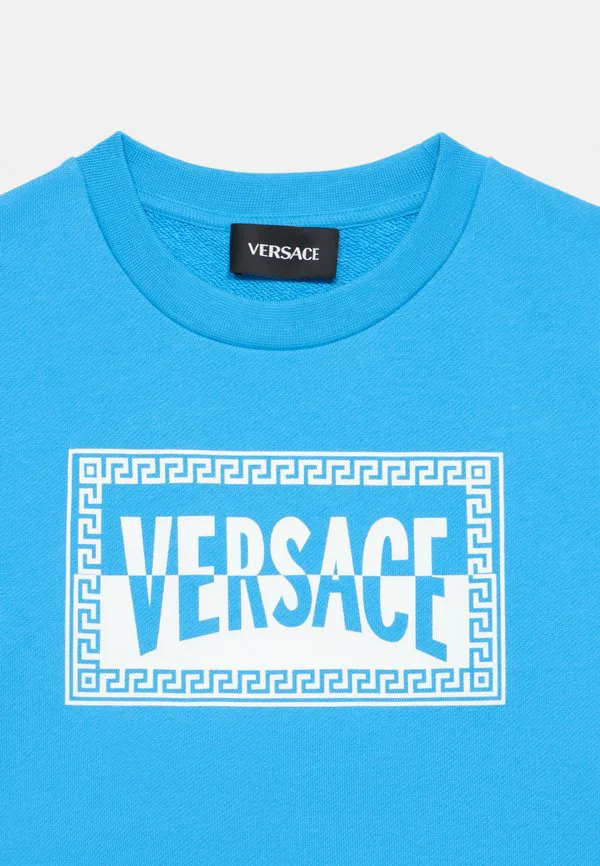 Толстовка унисекс felpa с контрастным логотипом Versace, Blue/Bianco — фото 3