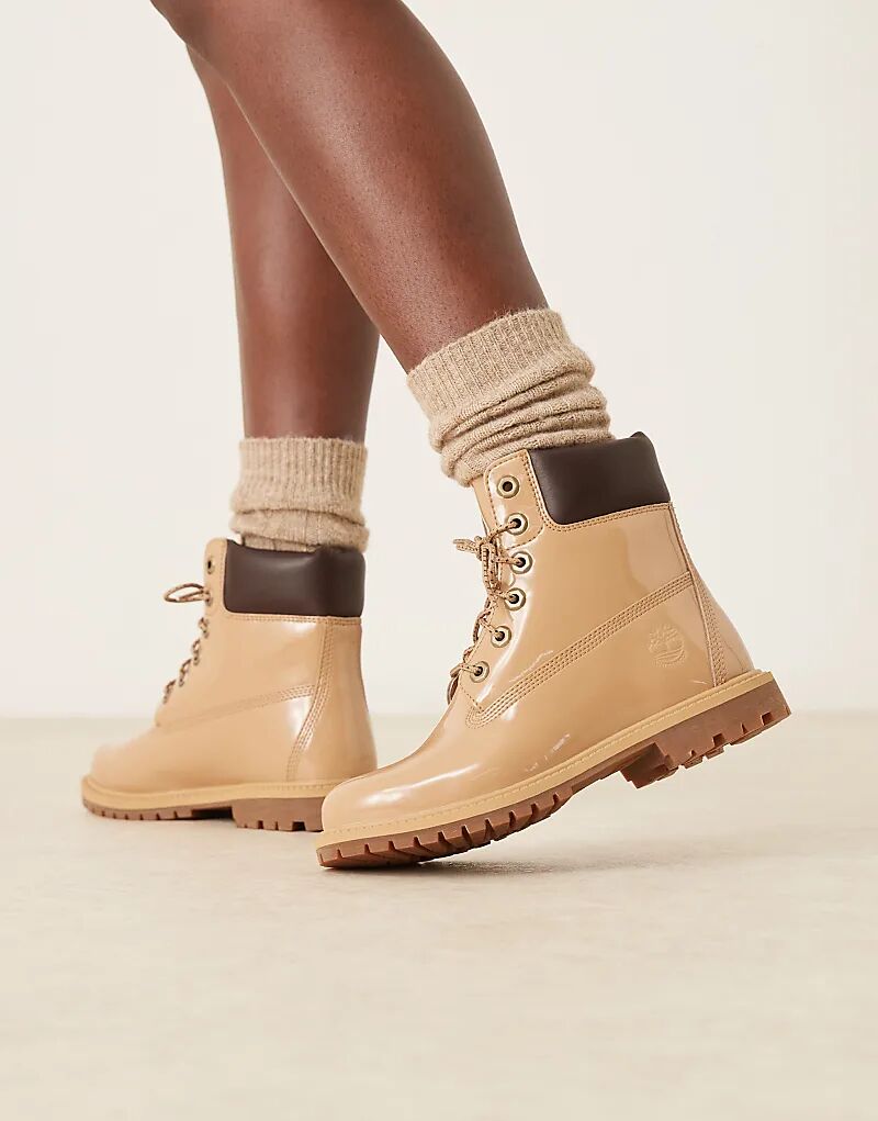 Премиальные ботинки Timberland высотой 6 дюймов из лакированной кожи пшеничного цвета — фото 2