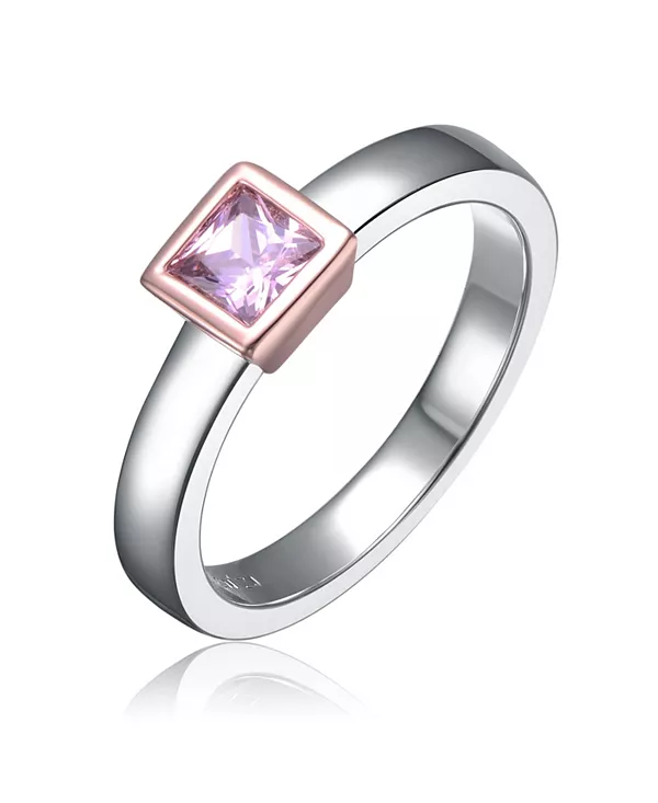 

Двухцветное кольцо с цветным кубическим цирконием Rachel Glauber, pink