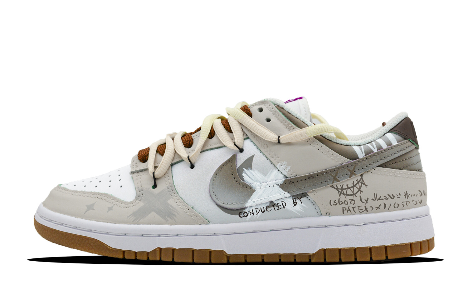 

Кроссовки Nike Dunk Skateboarding Shoes Women's Low-top White/gray/beige, цвет Latte ash