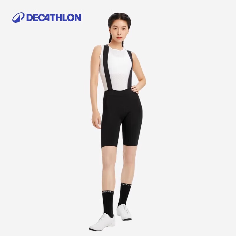 

Женские шорты Decathlon для велоспорта с подтяжками, черный