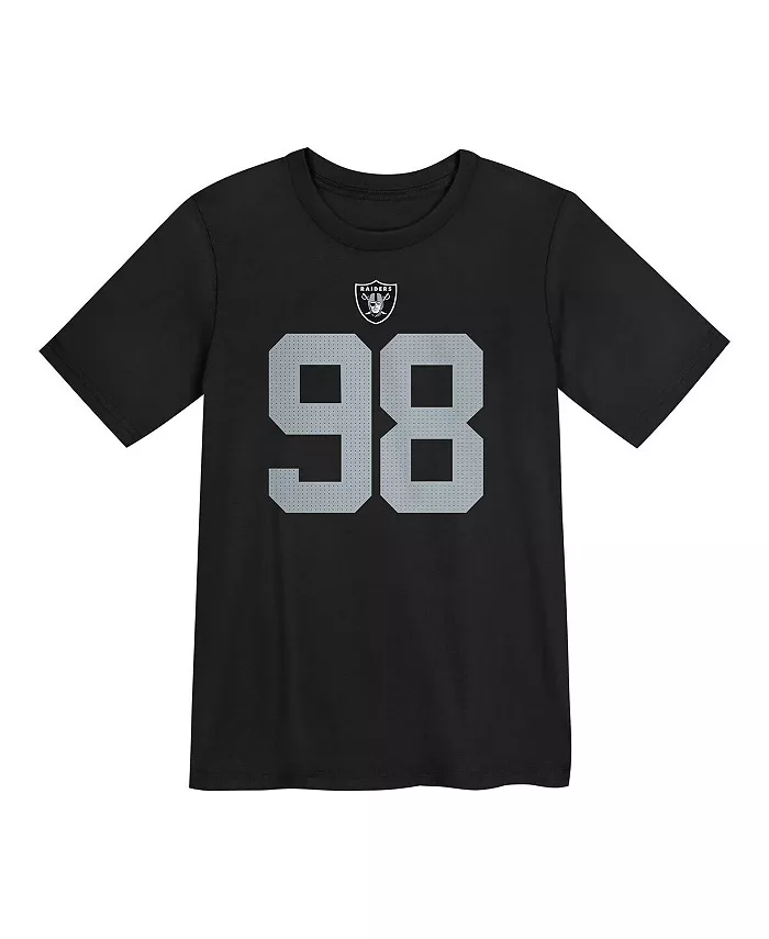 Футболка с именем и номером игрока Las Vegas Raiders Preschool Maxx Crosby, черная Nike — фото 3