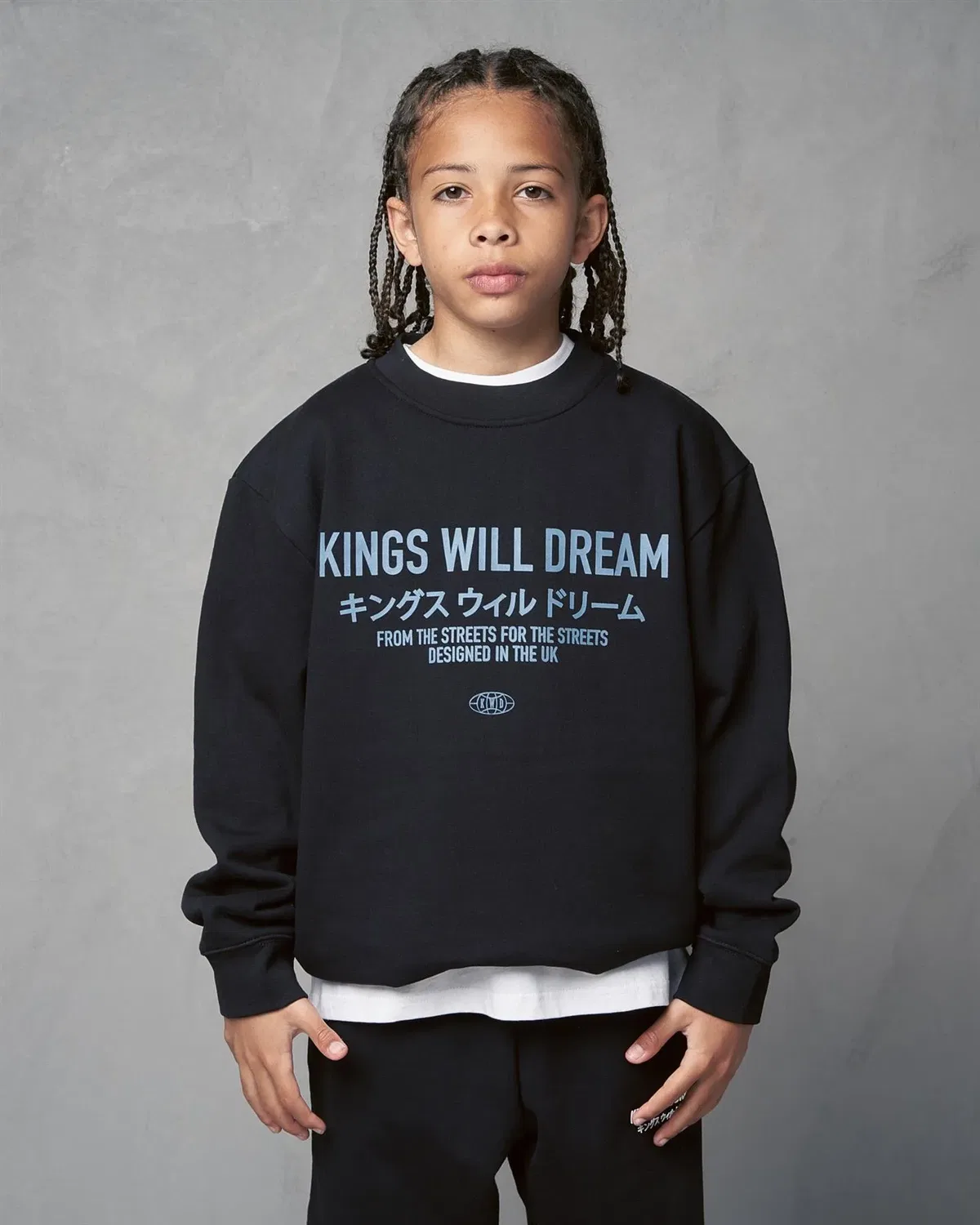 Свитшот оверсайз с принтом Kings Will Dream, черный
