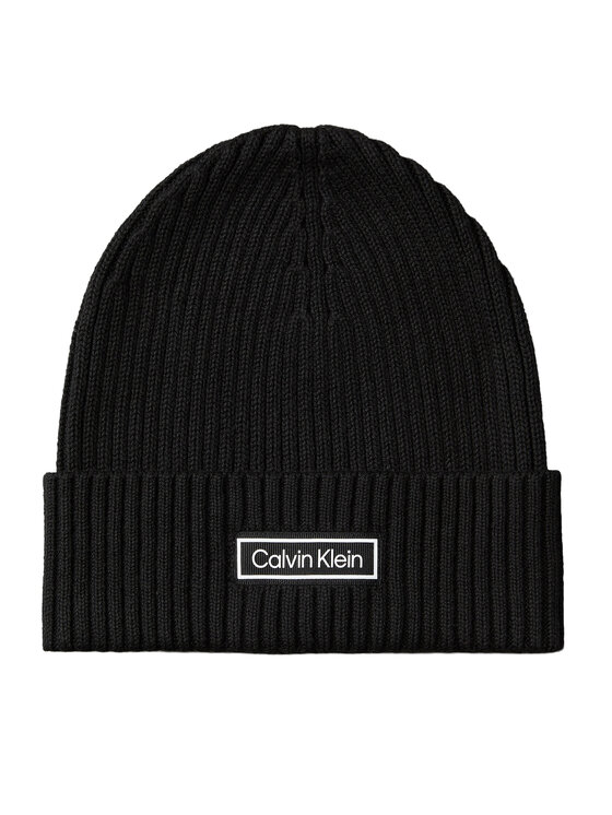

Шапка Patch Chunky Rib Cotton Beanie LV04D8053G Calvin Klein, чёрный