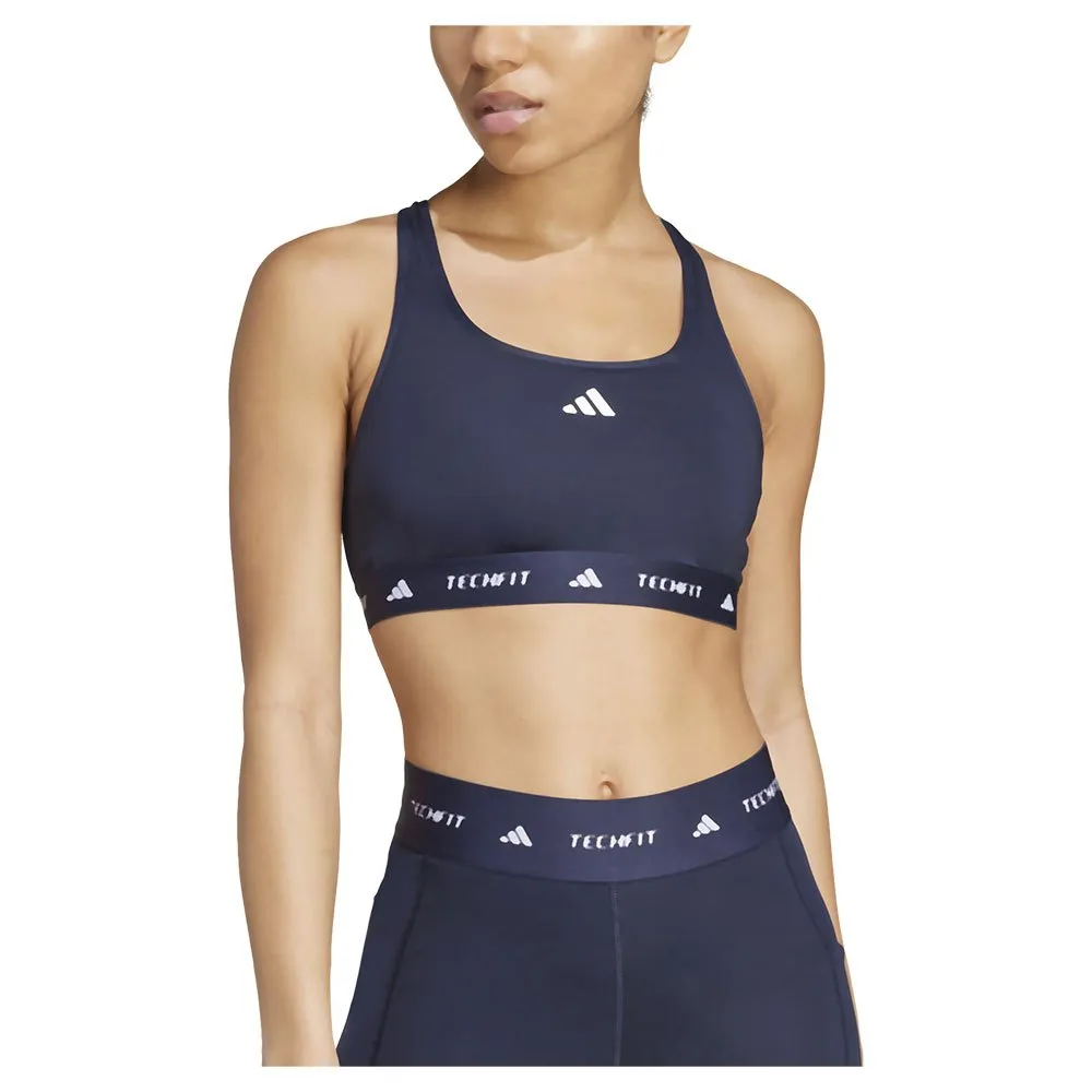

Спортивный бюстгальтер adidas Techfit Medium Medium Impact, синий