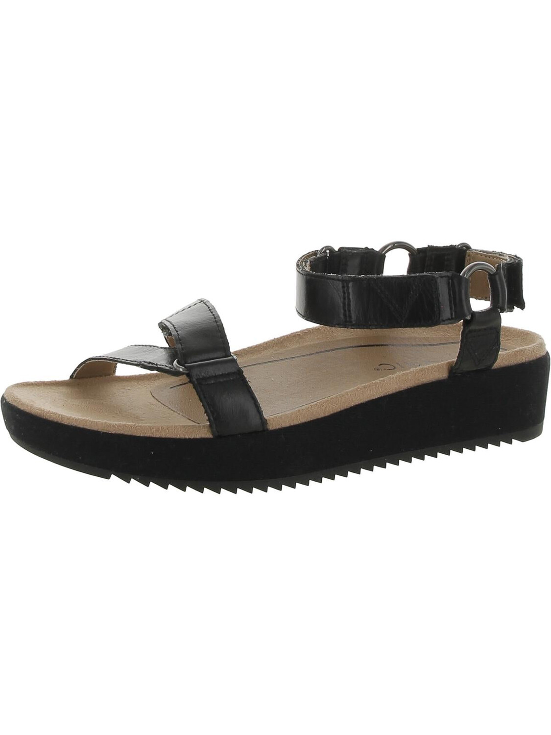 

Женские кожаные сандалии Kayan на плоской подошве Vionic, цвет Black Leather
