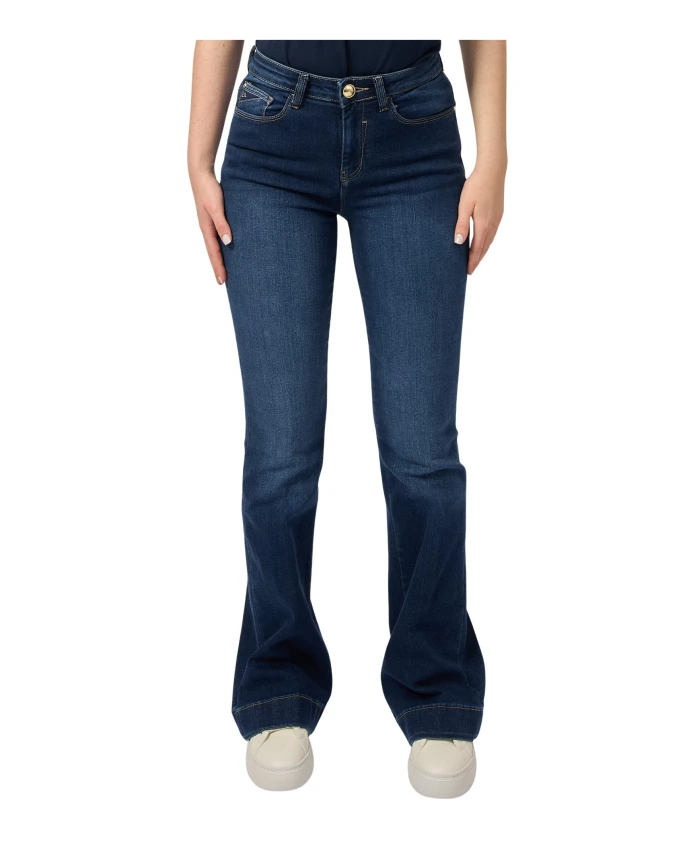 

Синие джинсы с пятью карманами, темного цвета. Yes Zee, синий