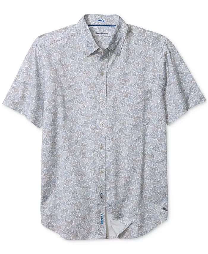 

Мужская классическая рубашка San Lucio Tri Leaf с геометрическим принтом Tommy Bahama, черный