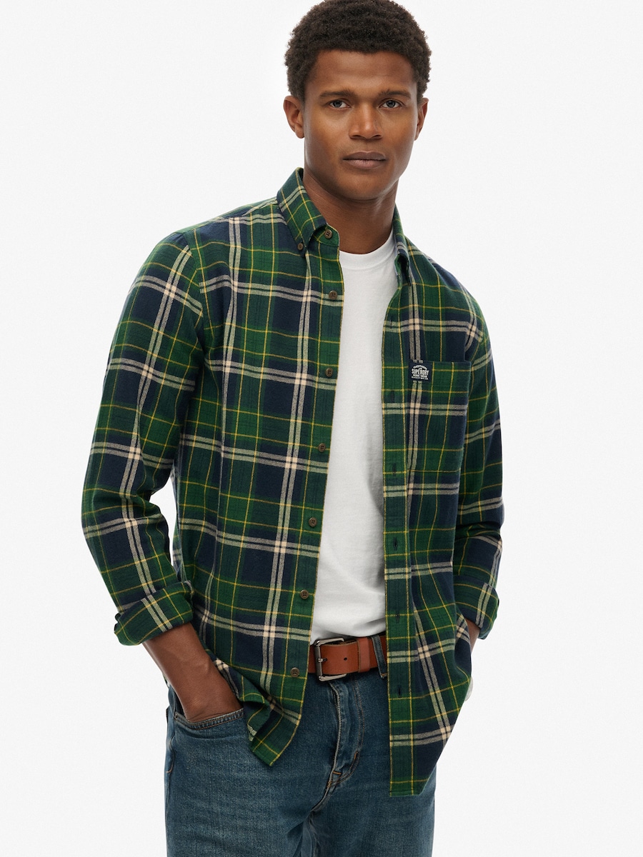 Рубашка на пуговицах Comfort fit Superdry, Green/Fir — фото 2