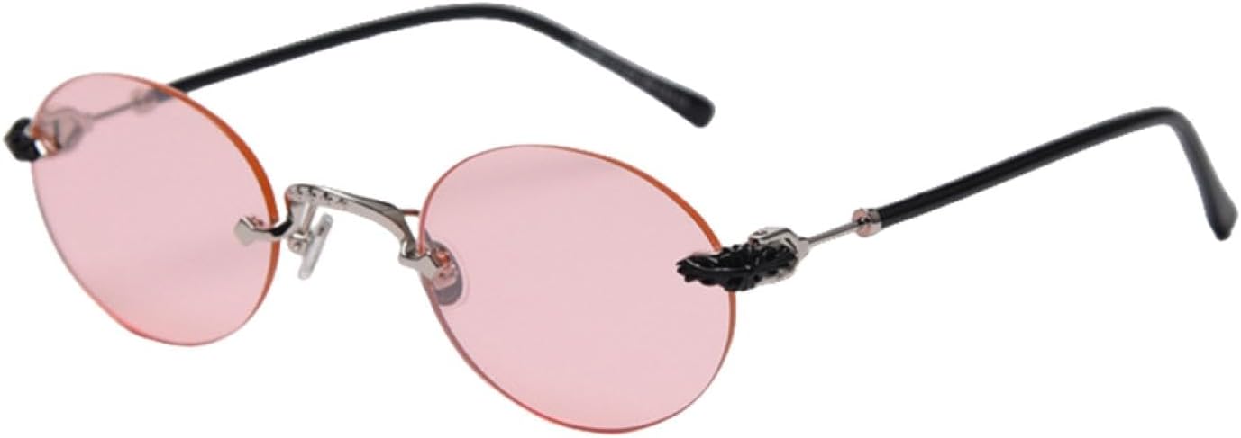 

Модные маленькие солнцезащитные очки в стиле стимпанк без оправы для женщин и мужчин, ромбовидные солнцезащитные очки в стиле ретро, ​​для путешествий, с защитой от УФ-излучения UV400 TKKTLLT, R02 Pink