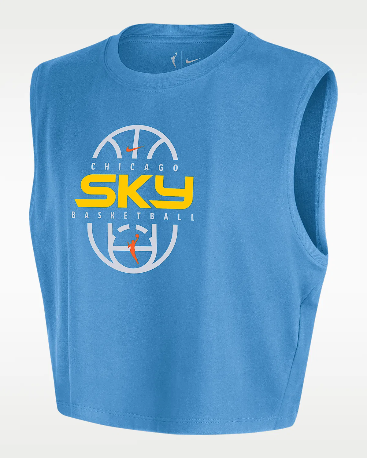 Nike Women's WNBA Authentic Sleeveless Cropped T-Shirt Chicago Sky, Coast