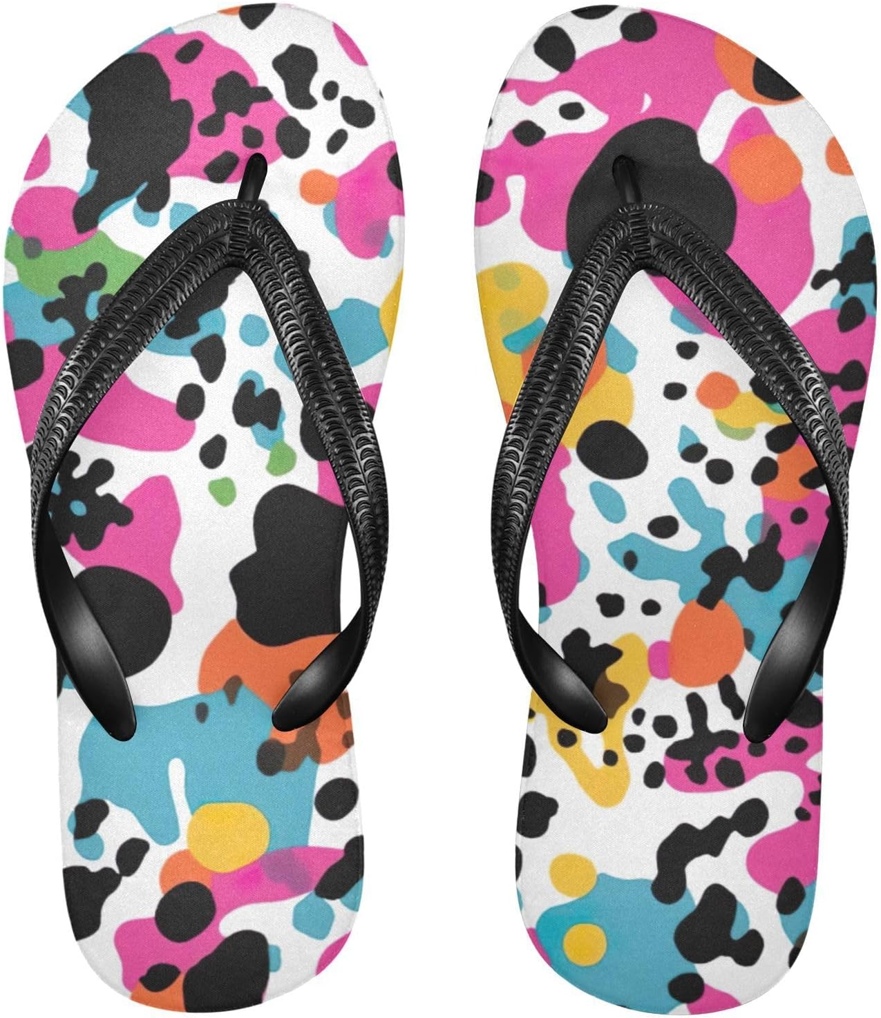 

Пляжные летние сандалии-сланцы с цветными пятнами для женщин и мужчин Kfbe, Color