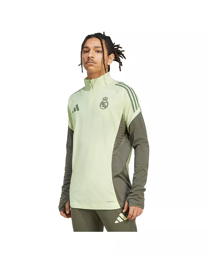 

Мужская зеленая тренировочная толстовка с капюшоном Real Madrid 2025/26 AEROREADY с застежкой-молнией на четверть реглан adidas