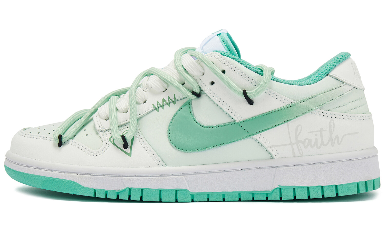 

Кроссовки для скейтбординга Dunk мужские с низким верхом белый/зеленый Nike