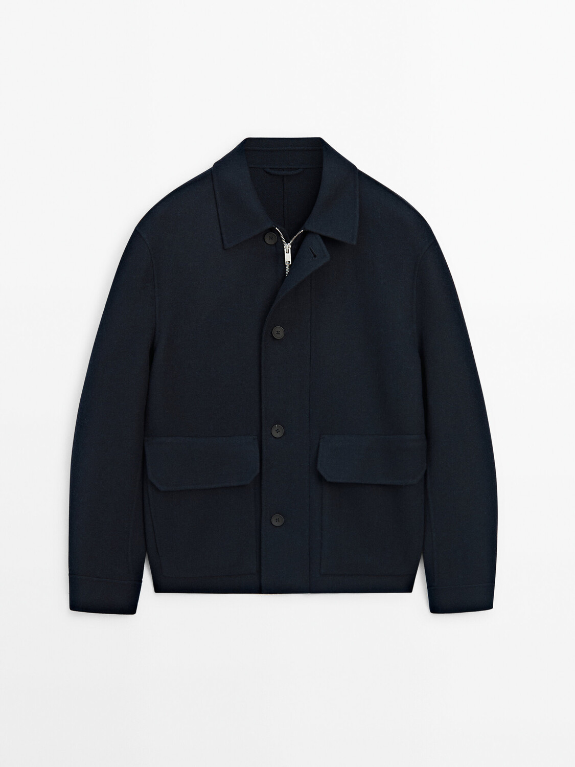 

Куртка из смесовой шерсти с двойными карманами Massimo Dutti, синий