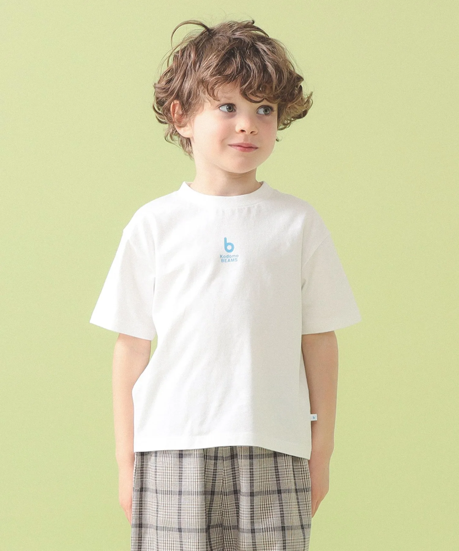 Футболка детская с b-лого Beams Kids off-white — фото 2