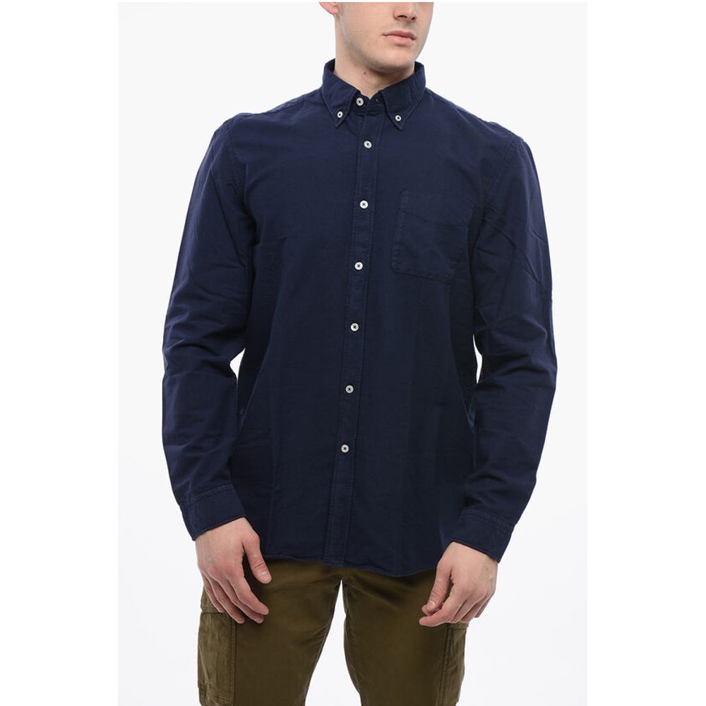 

Синяя хлопковая рубашка Woolrich, Blue