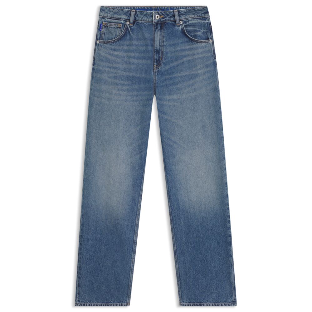 

Свободные джинсы из голубого денима с логотипом Happy HUGO