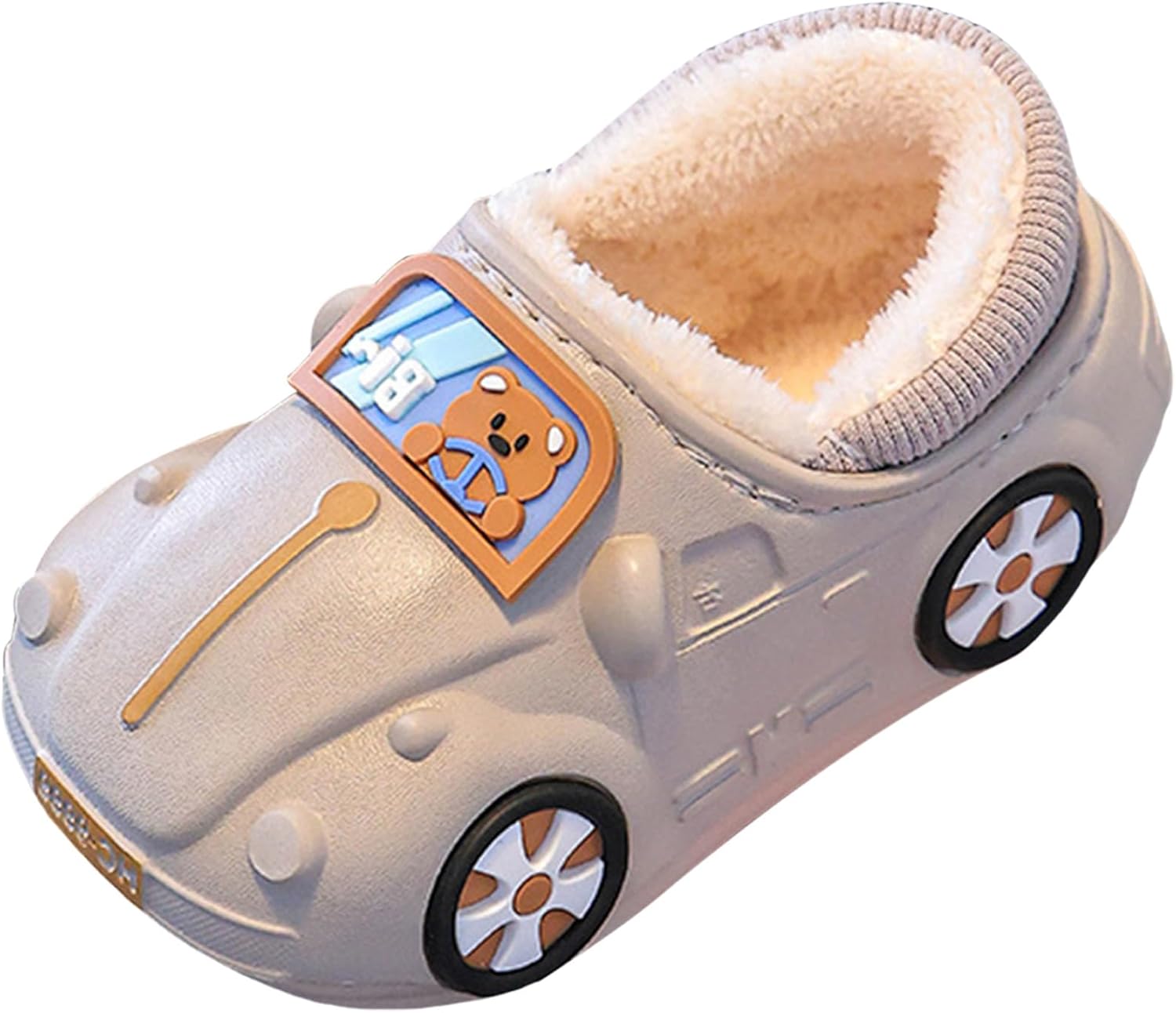 

Детские хлопковые тапочки IWIHMIV для девочек, милые, с утолщенной теплой подошвой, для дома, против скольжения, теплые комнатные тапочки для мальчиков, серый