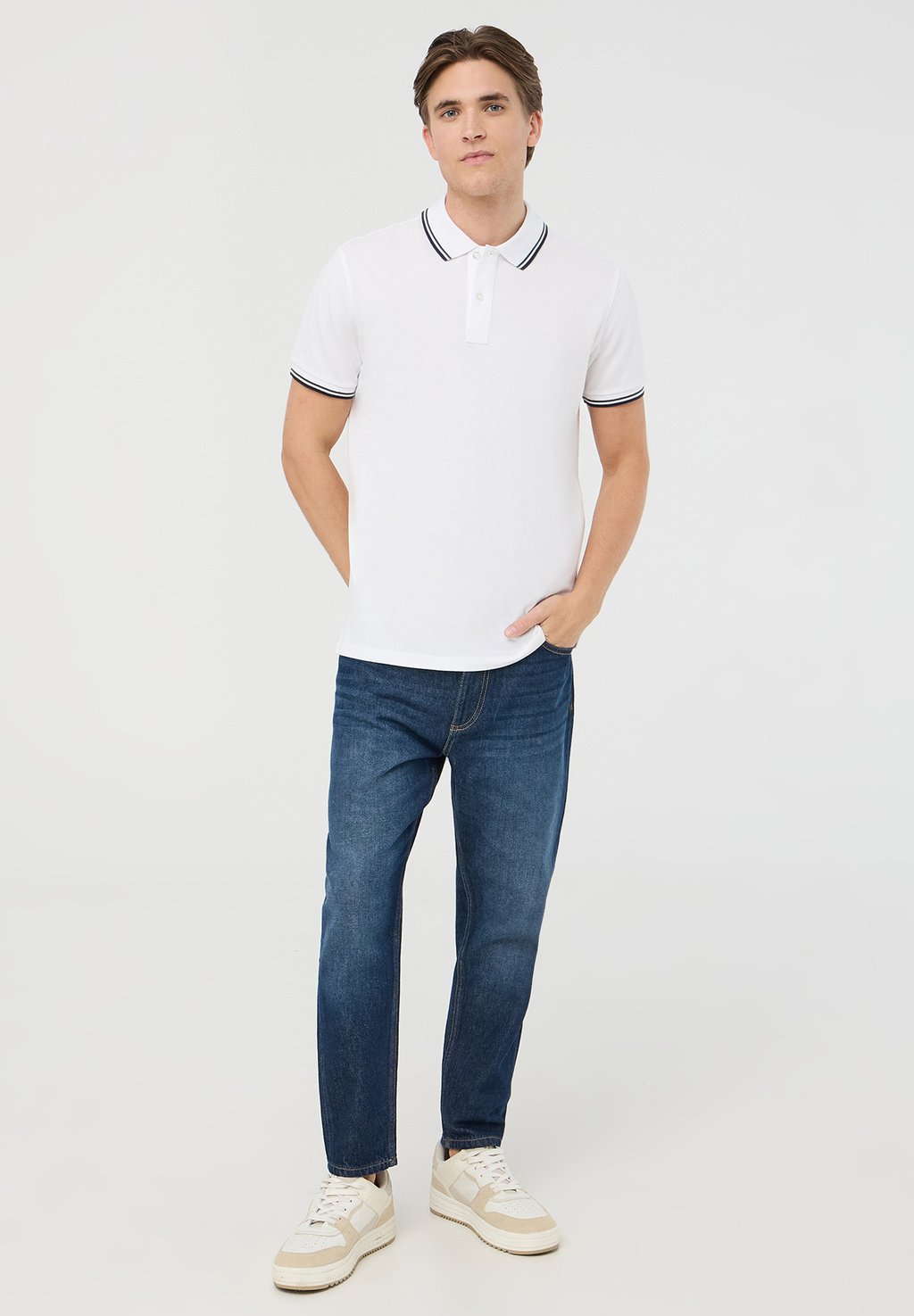 

Поло PACK OF 3 WITH CONTRAST TRIM Terranova, белый