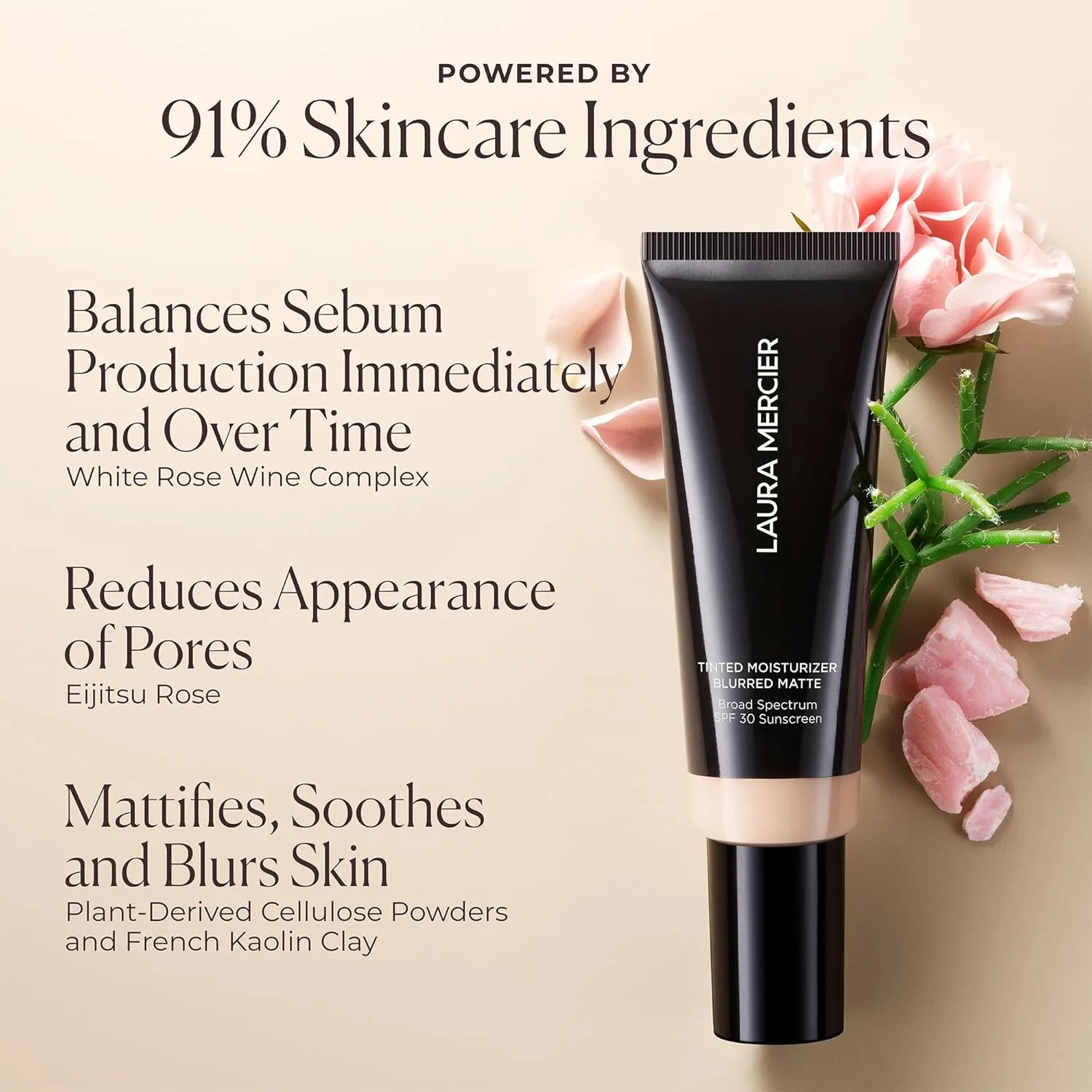Laura Mercier тонирующий увлажняющий крем Blurred Matte с SPF 30, 24-часовая матировка, 2C Oak и рассыпчатая пудра Translucent Loose Setting Powder, 24-часовая матировка, с витаминами C и E — фото 4