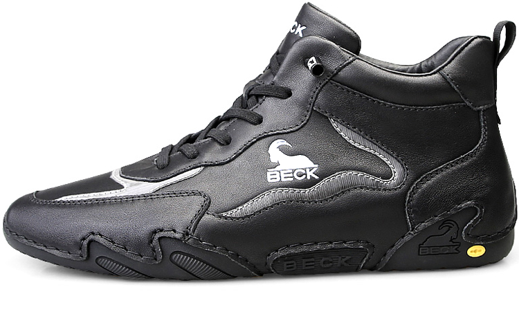 

Повседневные кроссовки мужские Mid Top черно-белые BECK, экрю