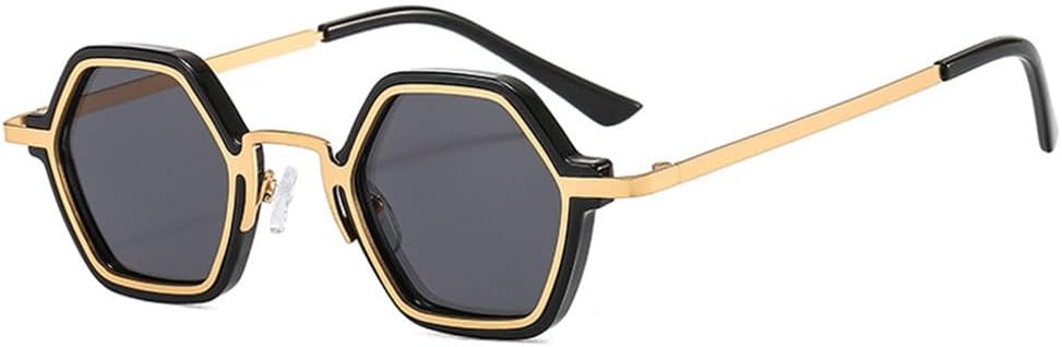 

Солнцезащитные очки UV400 для мужчин и женщин | Линзы с градиентом | Металлические петли в стиле панк | Для вождения и занятий спортом на открытом воздухе generic, Black Golden Grey