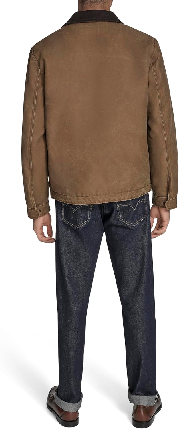 Мужская хлопковая куртка Levi's Depot с вельветовым воротником, Worker Brown Wax Look — фото 3