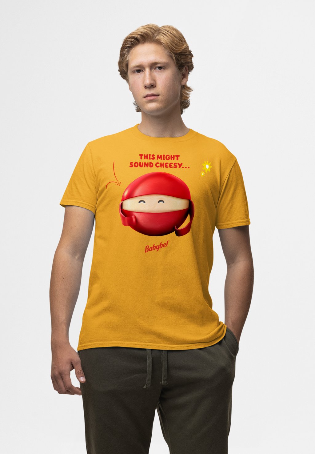 

Футболка с принтом BABYBEL THIS MIGHT SOUND CHEESY Henry Tiger, горчично-желтый