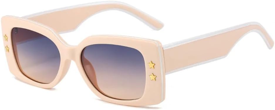 

Винтажные солнцезащитные очки для женщин, роскошные ретро-солнцезащитные очки прямоугольной формы для женщин, модные прямоугольные солнцезащитные очки TYUVIVO, Pink Blue Pink