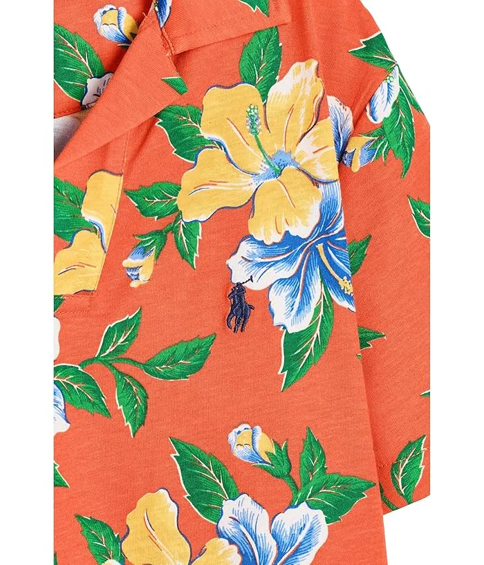 Пикейная рубашка-поло с цветочным принтом Polo Ralph Lauren Kids, Iconic Hibiscus — фото 3
